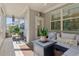 Cozy screened-in porch offers a relaxing retreat with comfortable seating and ample natural light at 2470 Crimson Downs Dr, Cumming, GA 30040