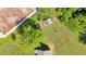 An aerial view of the home shows its layout on the property and the surrounding neighborhood at 3049 Highway 411 Ne, White, GA 30184