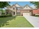 Charming two-story home with brick and stone exterior, well-manicured lawn, and a two-car garage at 4590 Hastings Dr, Cumming, GA 30041