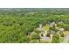 Aerial view of a home nestled among mature trees in a residential community at 3235 Munsey Ct, Cumming, GA 30041