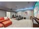 Spacious home theater featuring reclining seating and a large screen for an immersive viewing experience at 3235 Munsey Ct, Cumming, GA 30041