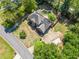 Birds-eye view of a property with a well-manicured lawn, brick house, and inviting landscape at 5247 Hayden Farms Dr, Powder Springs, GA 30127