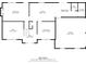 Detailed floor plan showcasing the layout of the first floor, including living room, kitchen, and garage at 5247 Hayden Farms Dr, Powder Springs, GA 30127