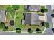 An aerial view of the home showing the fenced backyard, landscaping, and surrounding neighborhood at 3910 Cameron Ct, Cumming, GA 30040