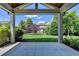 Covered patio showcasing backyard with manicured lawn at 3910 Cameron Ct, Cumming, GA 30040