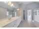 Bright bathroom with double sinks, shower and tub at 2687 Mountain Oaks Ct, Powder Springs, GA 30127