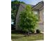 View of home with a tree lined front yard, brick and siding exterior and two car garage at 11813 Lovejoy Crossing Blvd, Hampton, GA 30228