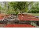 Backyard landscaping with stone accents, garden beds, and mature trees provides a serene outdoor space at 8315 Nicholson Rd, Cumming, GA 30028