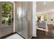 Entryway showcasing storage cabinets and a view into the adjacent living room at 1201 Beech Valley Ne Rd, Atlanta, GA 30306