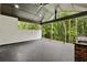 Covered patio with serene view of backyard at 2977 N Bogan Rd, Buford, GA 30519