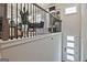 Landing with modern railings and a glimpse of the dining area at 1149 Ansel Nw Ln, Atlanta, GA 30318