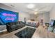 Comfortable bedroom featuring a modern bed, couch and neon light at 120 Aspen Forest Dr, Covington, GA 30016