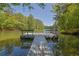 Community dock with bench overlooking the water at 3735 Duckcove Way, Cumming, GA 30041