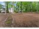 Backyard featuring a partial fence offering privacy, backing up to mature trees, and a stone pathway at 6520 Glen Pond Trce, Cumming, GA 30028