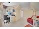 Home office space with built-in shelving, a comfortable workspace, and a cozy seating area at 350 Declaire Ne Way, Marietta, GA 30067