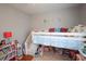 Bedroom with a lofted bed and a gray accent wall at 116 Remington Place Blvd, Dallas, GA 30157