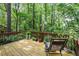 Spacious wooden deck with outdoor seating overlooking lush greenery and mature trees at 2261 Ravenwood Trl, Marietta, GA 30066