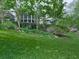 Lush green backyard with mature trees and flowering bushes at 275 Frances Rd, Canton, GA 30114