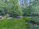 Serene backyard with lush greenery, a small pond, and privacy provided by mature trees at 275 Frances Rd, Canton, GA 30114