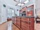 Close up of the kitchen island, cabinets and stainless steel appliances, including the refrigerator at 275 Frances Rd, Canton, GA 30114