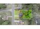 Aerial view of a home surrounded by mature trees with an estimated property line at 5859 Bellingrath Way, Lithonia, GA 30058