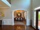 Elegant dining room boasts coffered ceiling and seamless entry to the rest of the home at 842 Treeline Dr, Conyers, GA 30016
