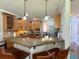 Kitchen with granite countertops, stainless appliances, breakfast bar and open design at 842 Treeline Dr, Conyers, GA 30016
