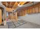 Unfinished basement with exposed beams, ductwork and block foundation at 1645 Four Notch Rd, Carrollton, GA 30116
