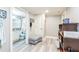 Finished basement with a small sitting area and a full bathroom with a shower at 4090 Cooks Farm Nw Dr, Kennesaw, GA 30152