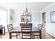Formal dining room with hardwood floors, chandelier, and wainscoting, perfect for entertaining at 4090 Cooks Farm Nw Dr, Kennesaw, GA 30152