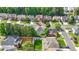 Aerial view of home featuring a well-maintained yard, and a serene, tree-lined neighborhood at 4125 Fallbrook Dr, Duluth, GA 30096