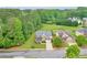 Aerial view of a home with a large yard, mature trees, and well-maintained landscaping at 134 Johnston Farm Ln, Woodstock, GA 30188