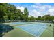 Well-maintained community tennis courts surrounded by lush greenery, perfect for sports enthusiasts at 2191 Flowering Dr, Grayson, GA 30017
