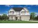Beautiful two-story home featuring a welcoming porch, a two-car garage and a well-manicured lawn at 3460 Austin Michael Ln, Cumming, GA 30028