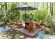 Inviting outdoor seating area with comfortable chairs, umbrella, and patio ideal for gatherings and relaxation at 386 Collegiate Dr, Powder Springs, GA 30127
