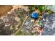 Birds eye view of an outdoor patio featuring a dining table, grill, and comfortable seating at 6800 Wright Rd, Atlanta, GA 30328