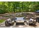 Outdoor patio space featuring natural wooded view and stylish patio furniture at 6800 Wright Rd, Atlanta, GA 30328