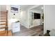 Transitional space with stairway and office, featuring durable flooring at 135 Climbing Ivy Cir, Fayetteville, GA 30214