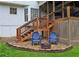 Charming backyard featuring a cozy fire pit area and steps leading to the covered deck at 1885 Dayron Trce, Marietta, GA 30062