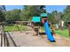 Community playground area featuring swings, slide, climbing nets, and seating at 1885 Dayron Trce, Marietta, GA 30062