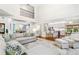 Open concept living room with high ceilings, hardwood floors, lots of natural light and modern furnishings at 220 Foxley Way, Roswell, GA 30075