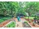 This backyard boasts a trampoline, seating, and a garden, creating a serene and enjoyable outdoor space at 2244 Deer Ridge Dr, Tucker, GA 30087