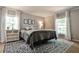 Serene bedroom boasts neutral tones, two large windows, hardwood floors, and a stylish area rug at 2244 Deer Ridge Dr, Tucker, GA 30087