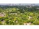 Aerial view of the property and surrounding neighborhood with lush greenery and a city skyline at 588 Oakdale Ne Rd, Atlanta, GA 30307