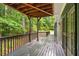 Back deck with wooden railing with views of the green backyard at 1256 Spring Park Sw Dr, Atlanta, GA 30311