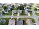 An aerial view of well-maintained homes with green lawns in a suburban neighborhood at 3259 Mcever Park Cir, Acworth, GA 30101
