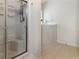 Accessible bathroom featuring a step-in tub and shower, with easy-to-clean surfaces and safety features at 3259 Mcever Park Cir, Acworth, GA 30101