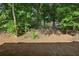 A backyard with a pine straw lawn and mature shade trees at 373 Dixie Ct, Lawrenceville, GA 30046