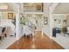 Elegant foyer with hardwood floors, staircase with iron railings, and soaring ceilings at 1829 Alcovy Shoals Blf, Lawrenceville, GA 30045
