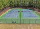 Aerial view of a community tennis court surrounded by lush trees at 1829 Alcovy Shoals Blf, Lawrenceville, GA 30045